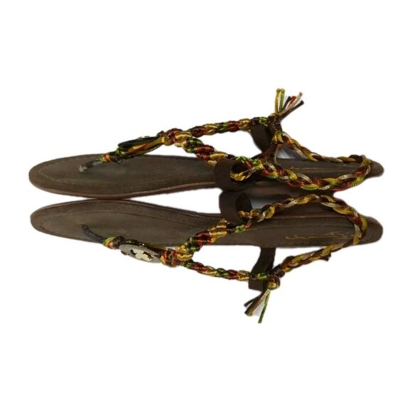 Kavanda Sandals Women 9 Braided Staps Multicolor Butterfly Thong Open Flats Boho - Picture 6 of 9